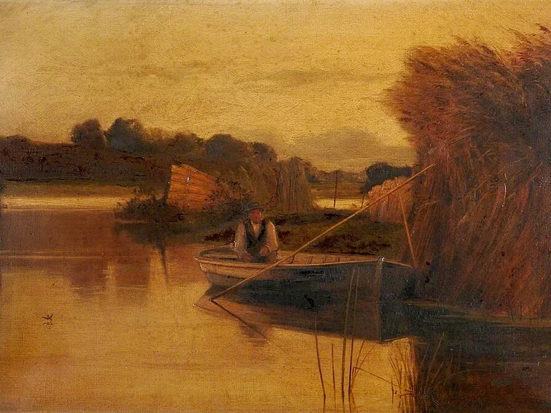 1846-Charles John Watson - Sfumature di sera, Barton Broad, Norfolk